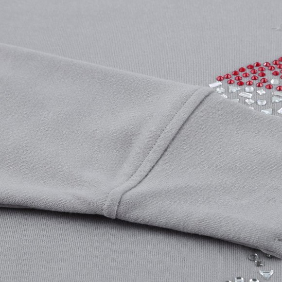 Rhinestone studded embellished Christmas Santa Wine Glass Sweatshirt - Picture 7 of 16